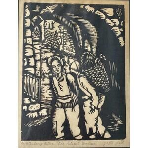 Shulamith Wittenberg Miller Original Antique Woodblock Print Durban South Africa